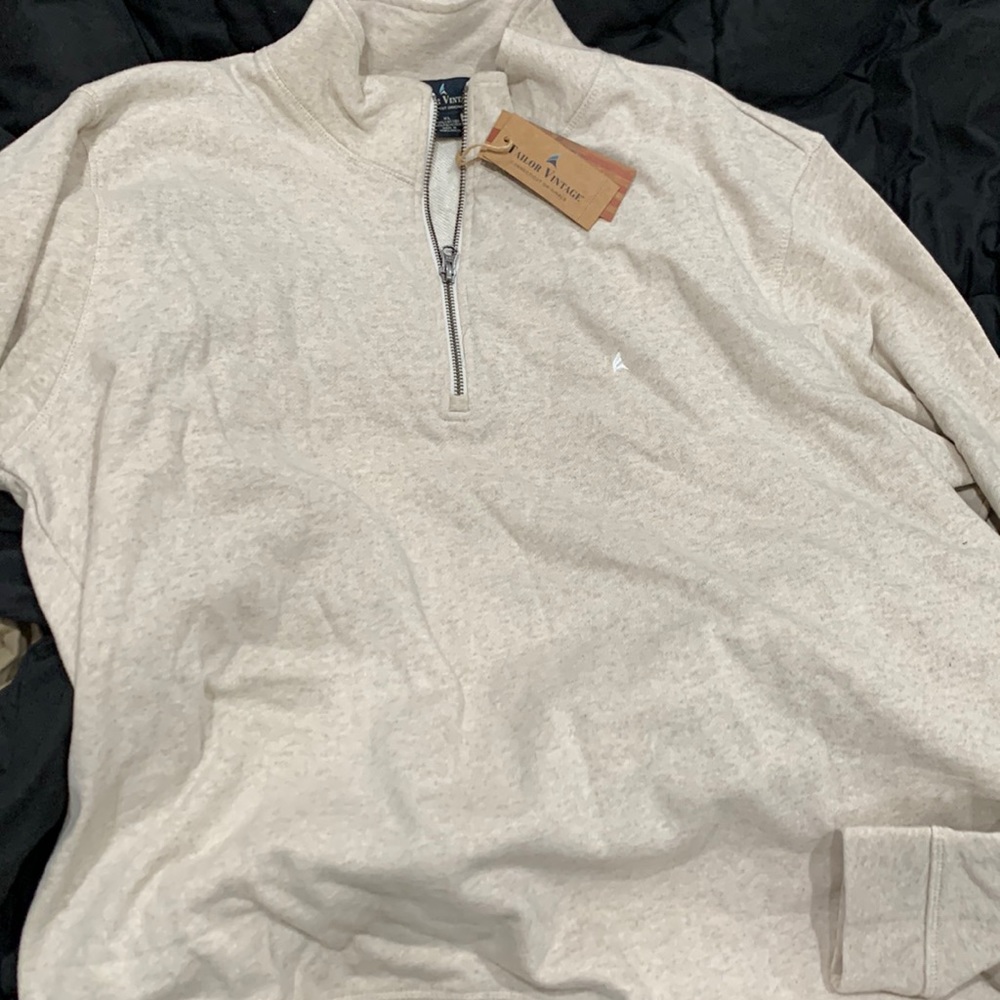 Tailor Vintage Oatmeal heather sweater.